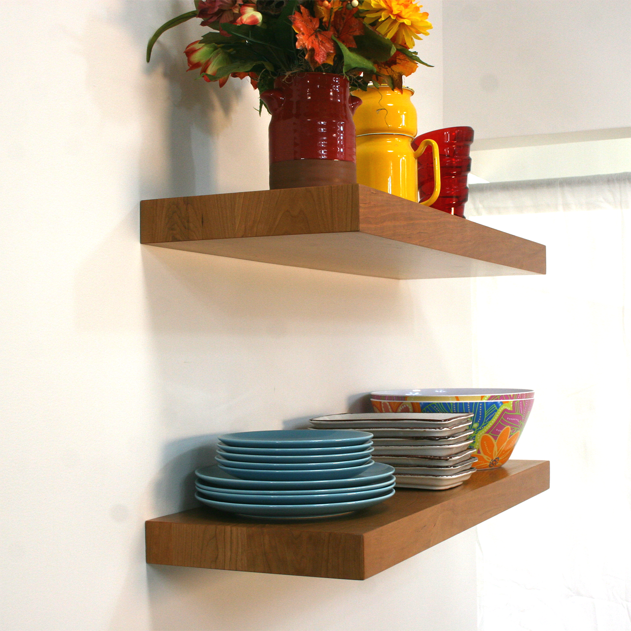 Cherry Floating Shelves