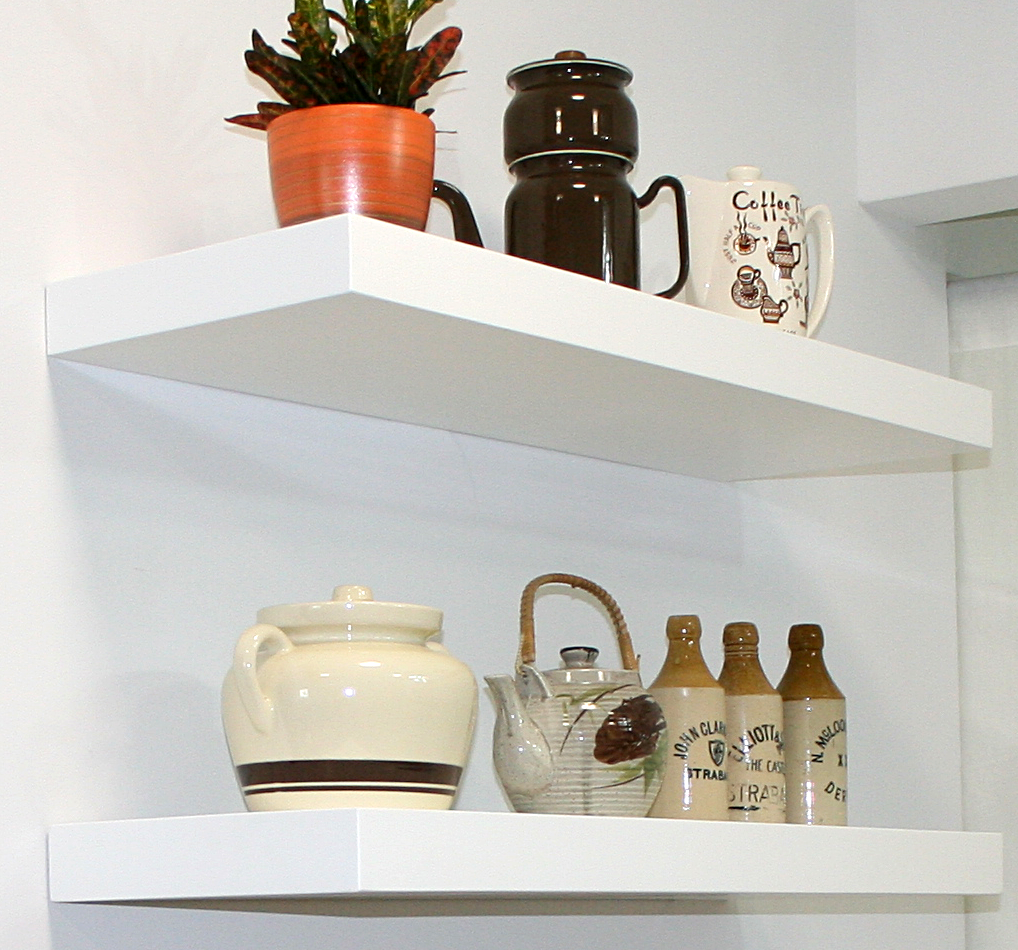 White Floating Shelves